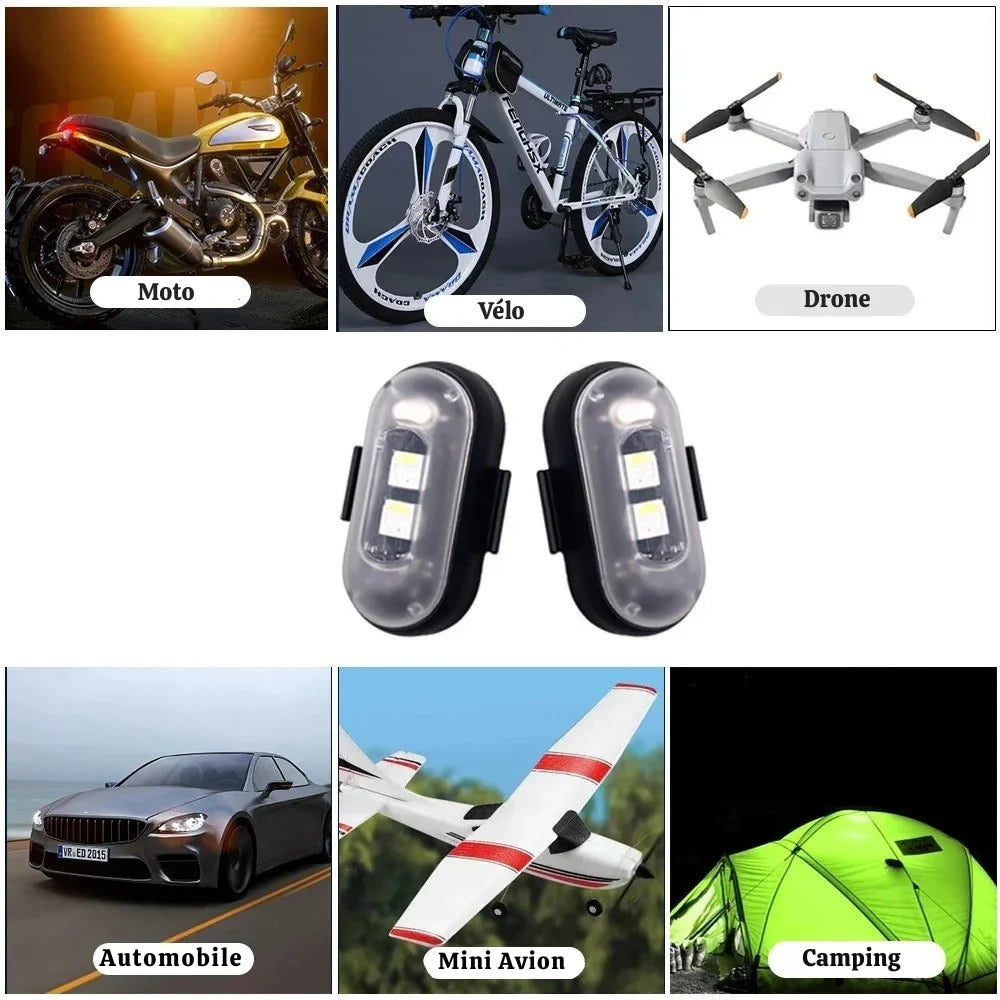 Mini Stroboscope Led sans Fil pour Voiture, Moto et Vélo
