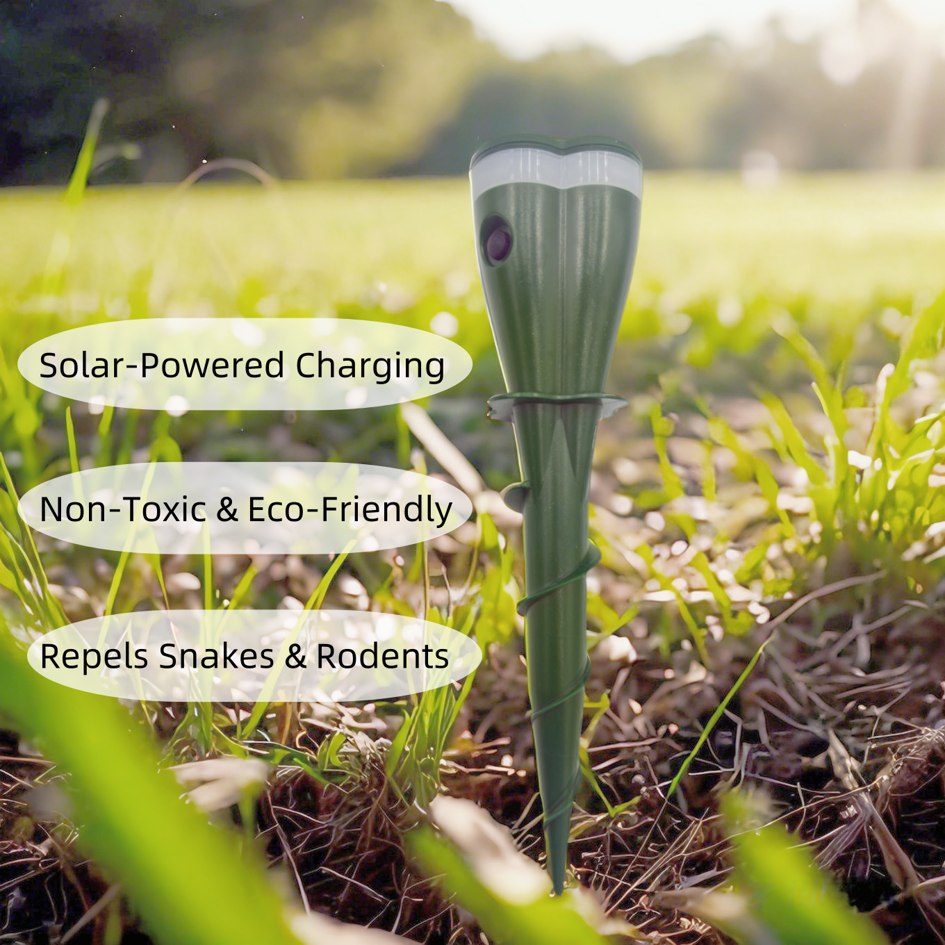 Répulsif à taupes à vis imperméable alimenté par énergie solaire