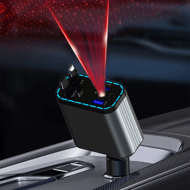 📣🔥Chargeur de voiture ultra-rapide avec câbles rétractables et ambiance lumineuse étoilée😃