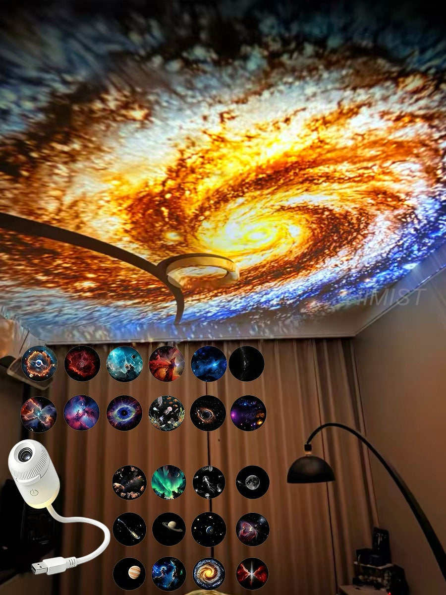 Veilleuse projecteur USB Galaxie et Lune