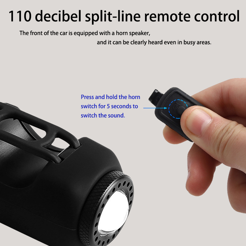 Phare de vélo LED portable super lumineux, étanche IPX5, rechargeable, 6 modes, klaxon électronique puissant pour la conduite nocturne