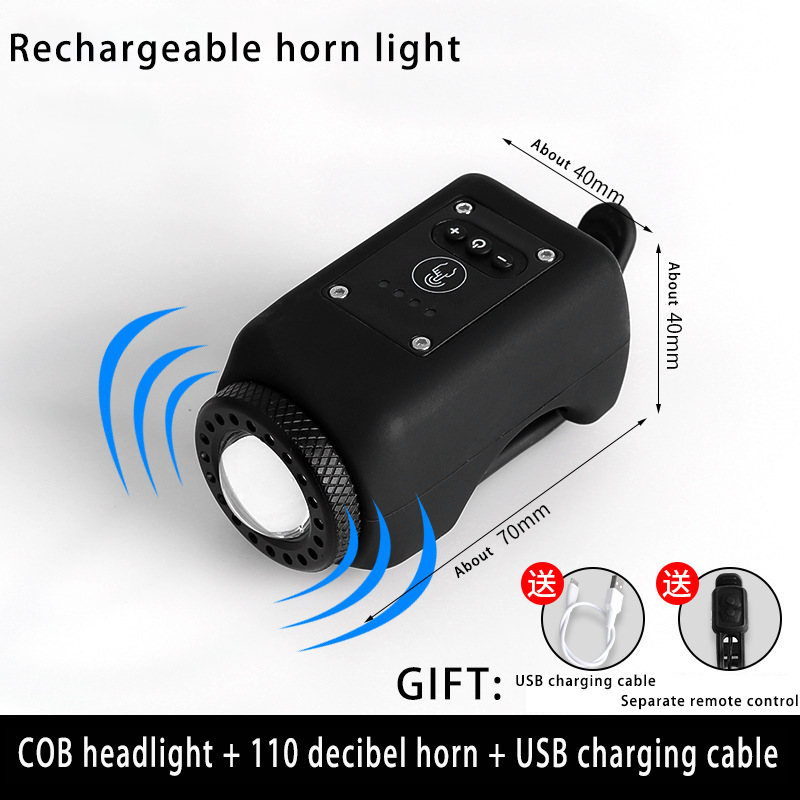 Phare de vélo LED portable super lumineux, étanche IPX5, rechargeable, 6 modes, klaxon électronique puissant pour la conduite nocturne