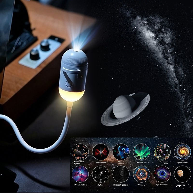 Veilleuse projecteur USB Galaxie et Lune